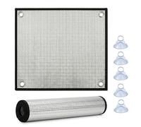 Película de Privacidad Ventanas, 8mm Película Aislante Térmica de Aluminio con Ventosas, Protector Solar Reflectante Anti Calor, Vinilo Opaco para Garaje Trastero Oficina(Black Edge,65x90cm)