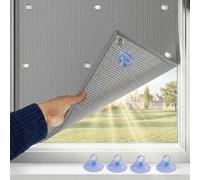 Película de Protector Solar con Ventosas, Película para Ventanas Aislante Térmico de Aluminio, Lámina Reflectante Calor, Películas Opacas para Privacida para Baño, Hogar, Techo, Coche(Gris,60x200cm)