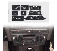 Película de reparación de botones de salpicadero para controles de aire acondicionado A3 8P con recortes precisos y etiquetado blanco para una mejor legibilidad de retroiluminación