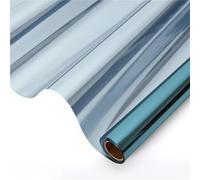 Película de ventana de una sola vía, película para ventanas para privacidad, control del calor y los rayos UV con espejo unidireccional multicolor, diferentes tamaños (Blue-silver, 40 x 100 cm)