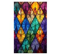 Película de vidriera Colores, Bloques Papel geométricos Estilo Vintage, luz baño a través Pegatinas Opacas para Ventana(Color 2,80x120cm)