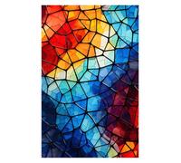 Película de vidriera Colores, Bloques Papel geométricos Estilo Vintage, luz baño a través Pegatinas Opacas para Ventana(Color 11,30x45cm)