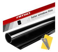 Película de vinilo tintado para ventanas de coche AMIO, 50 x 300 cm (1%), película de ventana negra para protección solar y privacidad con herramienta