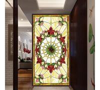 Película decorativa para ventana, privacidad estilo iglesia, película esmerilada para ventana, tinte de ventana para oficina en casa (ancho x largo) (20.5 x 39.4) 52 x 100 cm