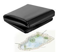 Película impermeable PEHD negra de alta densidad para estanques koi, características acuáticas y paisajismo, disponible en tamaños de 3 x 4 m, 4 x 6 m, 5 x 8 m, 8 x 10 m, 10 x 12 m