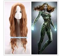 Película Justice League Aquaman Mera Peluca Cosplay Mera Hair Comic Brown Peluca Carnival Hair Mera Accesorios para disfraces Cosplay Prop 75CM