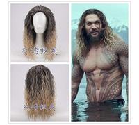 Película Justice League Aquaman Wig Aquaman Juego de roles Hair Comic Cosplay Momoa Peluca Carnaval Cabello para hombres Adultos Cosplay Props