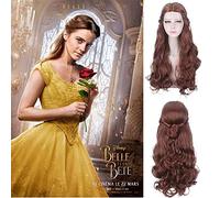 Película La Bella y La Bestia PrincBelle Cosplay Peluca Mujer Pelo sintético largo ondulado Fiesta de Halloween Pelucas PrincCinderella Belle Belle Peluca 703