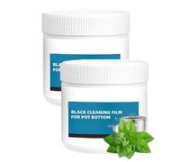 Película Limpiadora Negra para Fondo de Ollas, Pasta Eliminadora de Residuos Quemados para Utensilios de Cocina, Potente Efecto Desengrasante, Sartenes, Utensilios de Horno y Parrillas (2, M)