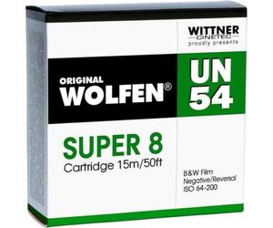 Película negativa Wolfen B+W Super 8, ISO 64-200 con revelado, descarga de escaneo 2K
