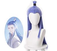 Película Nezha Nuzar Nalakuvara Cosplay Peluca Larga Recta Púrpura Resistente al calor Sintético Traje de pelo Juego de roles Pelucas + peluca Cap