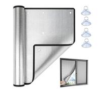 Película para Ventanas Aislante Térmico de Aluminio 8mm, Lámina Reflectante Calor Protector Solar Privacidad Control Calor con Ventosas(55x150cm)