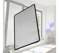 Película para Ventanas con Ventosas, Aislante Térmico De Doble Cara, Vinilo De Privacidad, Lámina Reflectante De Aluminio, Opaca Y Oscurante para Baño Y Dormitorio, Ahorro De Energía Anti UV