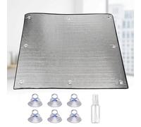 Película para Ventanas de Aluminio 8mm Aislante Termico Ventanas Lámina Privacidad Ventana Que Bloquea la Luz Vinilo Protector Solar Anti UV Reflectante con Ventosas Cuartos de Baño(110x200cm)