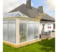 Película Para Ventanas de Aluminio Aislante, Películas Reflectante Calor, Película de Privacidad Protector Solar Para Ventana, Vinilo Opaco Privacidad Control Calor con Ventosas(50x135cm)