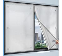 Película para Ventanas de Aluminio Película Aislante Privacidad Protector Solar Anti UV Opaca Total con Ventosa Desmontable Reflectante Aislamiento para Hogar Balcón(120x200cm)