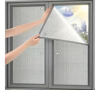 Película para Ventanas de Aluminio Térmico Protector Solar Anti UV Privacidad Película Aislante Vidrio Reflectante Opaca Total con Ventosa Desmontable para Hogar Oficina(40x150cm)