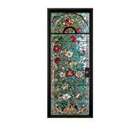 Película para Ventanas Película de vitral con diseño de Flores de Color Rosa for decoración del hogar, Pegatinas Autoadhesivas for Ventanas.(Color 1,40x100cm)