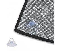 Película para Ventanas Reflectante Control Calor, Pelicula Aislante Termico, 8mm Lámina de Aluminio Películas Aislante con Ventosa, Película Opaca de privacidad para Verano Invierno(Negro,80x190 cm)