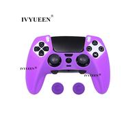 Película protectora antideslizante morada para PlayStation 5 PS5 DualSense Edge Control inalámbrico de goma suave