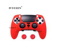 Película protectora antideslizante roja para PlayStation 5 PS5 DualSense Edge Control inalámbrico de goma suave