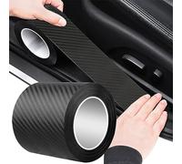 Película protectora para el lacado del automóvil, protección del umbral de la puerta, adhesivo para los umbrales del automóvil, película protectora universal para las puertas del automóvil (negra, 10