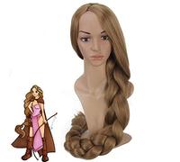 Película Rapunzel Cosplay peluca súper larga recta rubia cola de caballo pelucas sintéticas fiesta de Halloween disfraz peluca Anime
