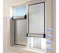 Película Reflectante Aislamiento Película para Ventanas de Aluminio Privacidad Opaca Total Anti UV con Ventosa Desmontable Aislante Protector Solar para Tejados Vidrio(45x100cm)