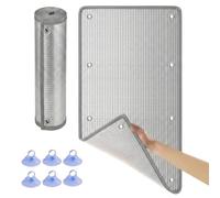 Película Reflectante de Calor para Salas de Sol, Lámina Aislante Térmico de Aluminio de 8mm con Ventosas, Película de Privacidad Protección UV para Ventanas Techo Balcón(Gray,65x105cm)