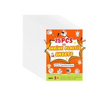 Película retráctil imprimible para manualidades con inyección de tinta ligera, compatible con papel retráctil blanco, materiales artísticos, 25 paneles, película retráctil parcial doble