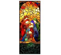Película Retro for Ventanas de privacidad Iglesia, Pegatinas Coloridas for vidrieras, Autoadhesivas Opacas para Ventana(Color 9,50x120cm)