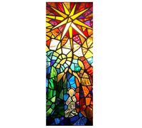 Película Retro for Ventanas de privacidad Iglesia, Pegatinas Coloridas for vidrieras, Autoadhesivas Opacas para Ventana(Color 5,50x200cm)