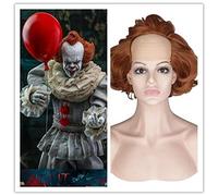 Película Stephen King's It Pennywise Payaso Joker Peluca Cosplay The Clown Pennywise Naranja Corto Pelo sintético Halloween Juego de roles QY025