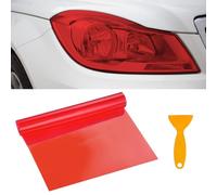 Película tintada para faros delanteros de coche, 30 x 120 cm, impermeable, resistente a los rayos UV, tinte ahumado, ajuste universal para faros, luces traseras y luces antiniebla (rojo)