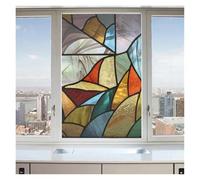 PelíCula Ventanas Pegatina de Vidrio for Ventana Iglesia, Arte Retro Colorido, película Mate electrostática, antiluz for, vitral Vinilos Mampara BañO(Black 1,40x100cm)
