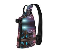 Películas Clapperboard Space Planet Diagonalmente Sling Bag, Crossbody Sling Backpack Shoulder Chest Bag para Mujeres Hombres, Travel Hiking Daypack