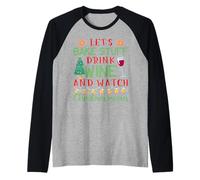 Películas de Navidad de Vino de Bake Stuff Drink Camiseta Manga Raglan