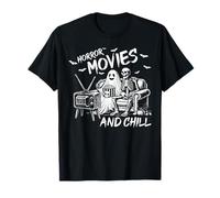 Películas de Terror y frío Esqueleto Divertido Fantasma Noche de Terror Camiseta