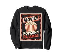 Películas Palomitas De Maíz Y Pijamas Divertido Retro Teatro Snack Night Sudadera