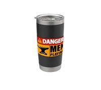 Peligro Hombres Jugando Hierro Forja Forja Herrería Forja Vaso térmico de acero inoxidable de doble pared