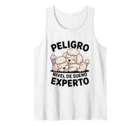 Peligro Nivel de Sueno Experto Perritos Caniche Dormilon Camiseta sin Mangas