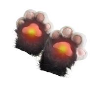 Peligro, suave y cálido, 25 x 20 cm, guantes de piel de felpa con garras de gato, guantes de piel sintética, ajuste cómodo de manopla, para adultos, niños y niñas, invierno al aire libre
