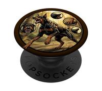 Peligroso Perro Doberman ladra Perro guardián Perro guardián PopSockets PopGrip Adhesivo