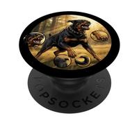 Peligroso Perro Rottweiler Pata Perro guardián Perro Protector PopSockets PopGrip Adhesivo