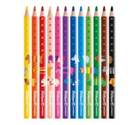 Pelikan, 12 Lápices de Colores Triangulares Combino, Diseño de Animales Combinab