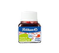 Pelikan 201525 - Tinta China 523-03, 10 ml en vidrio, utilizable en papel, tarjetas de dibujo y películas opacas, Vermellón