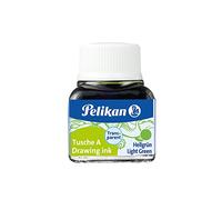 Pelikan 201558 - Tinta China 523-02 523-06, 10 ml en vidrio, se puede usar en papel, tarjetas de dibujo y películas opacas, verde claro