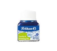 Pelikan 201616 - Tinta China 523-12, 10 ml en vidrio, se puede usar en papel, tarjetas de dibujo y películas opacas, azul violeta