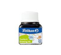 Pelikan 201640 - Tinta China 523-15, 10 ml en vidrio, utilizable en papel, tarjetas de dibujo y películas opacas, sepia