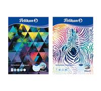 Pelikan 236799 - Bloc de dibujo (A3, 20 hojas, diseños surtidos, no se puede elegir el diseño, 1 unidad), color blanco